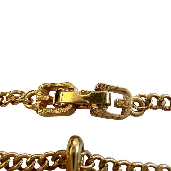 Givenchy Paris Round Pendant with Rhinestones Necklace and hang Tag - Picture 7 of 13